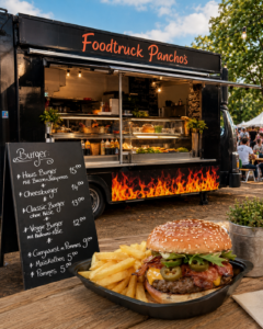 Foodtruck Panchos mit Burger-Angebot